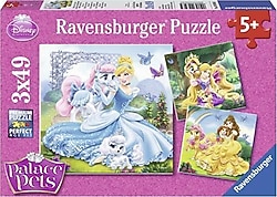 Ravensburger Walt Disney Belle Cinderella Rapunzel 3x49 Parça Puzzle 093465