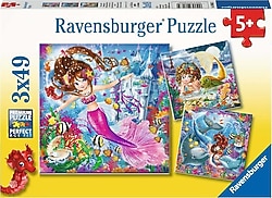 Ravensburger Walt Disney Mermaid 3x49 Parça Puzzle 080632