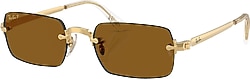 Ray-Ban By Asap Rocky 3928 001/83 Gold-Dark Brown Polarize Güneş Gözlüğü