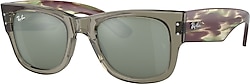 Ray-Ban Mega Wayfarer 0840S 66355C Transparent Green-Silver Aynalı Güneş Gözlüğü