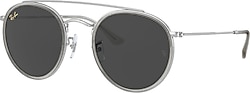 Ray-Ban Round 3647N 9211B1 Silver-Dark Grey Güneş Gözlüğü