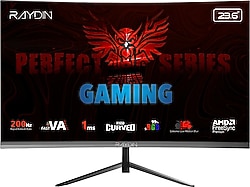Raydın MM24RFA 23.6" 1 ms Full HD Curved 200 Hz Oyuncu Monitörü