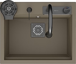 RealStone Angel Tek Gözlü Akıllı Kapuçino Granit Eviye