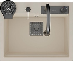 RealStone Angel Tek Gözlü Akıllı Krem Granit Eviye