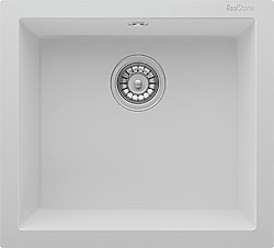 RealStone Gordion K005 52 Tek Gözlü Beyaz Granit Eviye