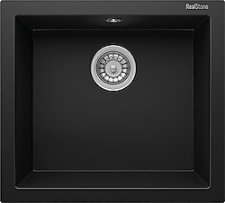 RealStone Gordion K005 52 Tek Gözlü Siyah Granit Eviye