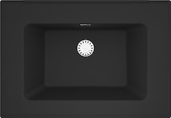RealStone Zenith 65 Etajerli 65x45 cm Siyah Granit Lavabo