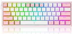 Redragon K617 Pembe RGB %60 TKL Red Switch Kablolu Mekanik Oyuncu Klavyesi