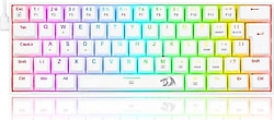 Redragon K630 Dragonborn Beyaz RGB %60 TKL Blue Switch Kablolu Mekanik Oyuncu Klavyesi