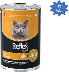 Reflex Plus Gravy Dana Etli 400 gr 12'li Yetişkin Konserve Kedi Maması
