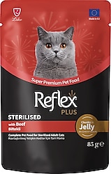 Reflex Plus Jelly Biftekli 85 gr Kısırlaştırılmış Yetişkin Kedi Yaş Maması