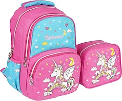 Relaxion 1340-8 Unicorn Desenli Beslenme + İlkokul Sırt Çantası