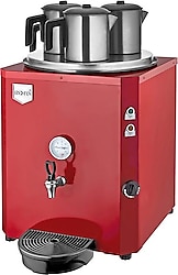 Remta DE10S-K 40 lt 3 Demlikli Kırmızı Çay Kazanı