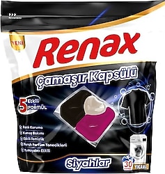 Renax 5 Faktör Siyahlar için Kapsül Çamaşır Deterjanı 30'lu