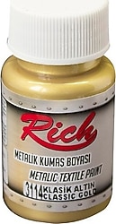 Rich 3114 Klasik Altın 50 cc Metalik Kumaş Boyası
