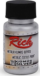 Rich 3118 Gümüş 50 cc Metalik Kumaş Boyası