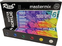 Rich Mastermix 60 cc Canlı 6'lı Akrilik Boya Seti
