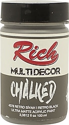 Rich Multi Decor Chalked Ultra Mat 100 cc 4578 Retro Siyah Akrilik Boya