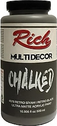 Rich Multi Decor Chalked Ultra Mat 500 cc 4578 Retro Siyah Akrilik Boya