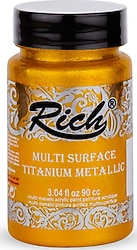 Rich Multi Surface Titanium Metalik 90 cc 2522 Som Altın Akrilik Boya