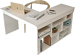 Robin Home Boston 50x120 cm Kitaplık Raflı L Çalışma Masası