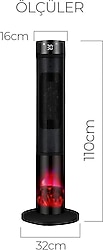 Robo 2000 W Şömineli Kule Tipi Isıtıcı