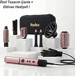 Robx 838I 7in1 Pembe Saç Şekillendirme Seti