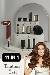 Robx BY-818 11in1 Kırmızı Saç Şekillendirme Seti