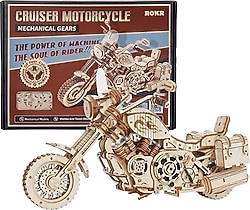 Rokr LK504 Motosiklet Hareketli Ahşap Maket
