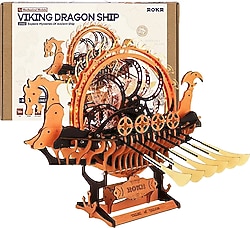 Rokr LK802 Viking Gemisi Hareketli Ahşap Maket