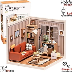 Rolife Dw007 Konforlu Oturma Odası Minyatür Maket