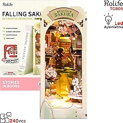 Rolife TGB05 Falling Sakura Kitap Köşesi Minyatür Maket