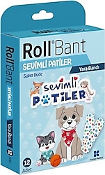 Roll Bant Sevimli Patiler 12'li Yara Bandı