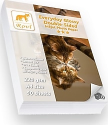 Rovi Everyday Parlak A4 220 gsm 50 Yaprak Çift Taraflı Fotoğraf Kağıdı