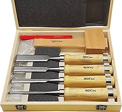 Rox Wood 9056 8 Parça Ahşap Kutulu Iskarpela Seti