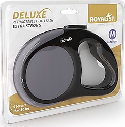 Royalist Deluxe Extra Strong Medium (M) 5 m Otomatik Köpek Gezdirme Tasması - Gri