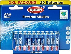 Rubin Alkalin 1.5V 20'li AAA İnce Kalem Pil