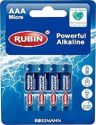 Rubin Alkalin 1.5V 4'lü AAA İnce Kalem Pil