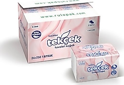 Rulopak Tekçek 2 Katlı 250 Yaprak 24'lü Tuvalet Kağıdı