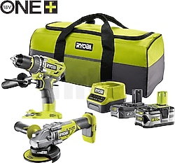 Ryobi RCK182BL-252S Çift Akülü Elektrikli El Aletleri Seti