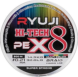 Ryuji Hi-Tech 8X 300 m 0.27 mm 21 kg Multicolor İp Misina