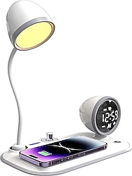 S-link SL-CW21 15 W Kablosuz Şarjl Cihazlı Saatli Masa Lambası