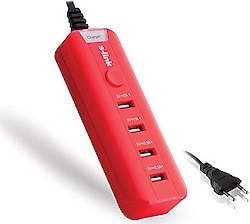S-link SL-M4 4 USB Port Kırmızı Şarj Adaptörü