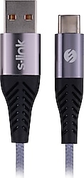S-link SL-STM55T 1 m 3A Type-C Hızlı Şarj Kablosu