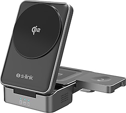 S-link SW-CWF116 3in1 MagSafe Kablosuz Şarj Aleti