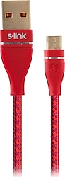 S-link Swapp SW-C540 1 metre 3A Micro USB Data ve Şarj Kablosu Kırmızı