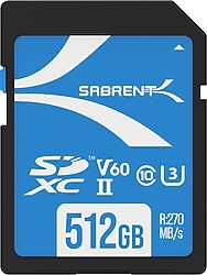 Sabrent SD-TL60 Class 10 UHS-II U3 V60 512 GB Hafıza Kartı
