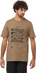 Salomon Running Graphic LC2246800 Kahverengi Kısa Kollu Bisiklet Yaka Erkek Tişört