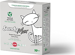 Sandy Max Triple Action Aktif Karbonlu 10 kg Bentonit Kedi Kumu
