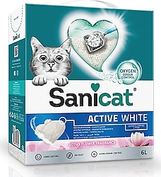 Sanicat Active White Lotus Flower 6 lt Bentonit Kedi Kumu
